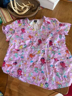 Koi with tokidoki Lavender Unicorn Scrub Top
